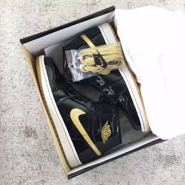 Authentic Air Jordan 1 Black Metallic Gold